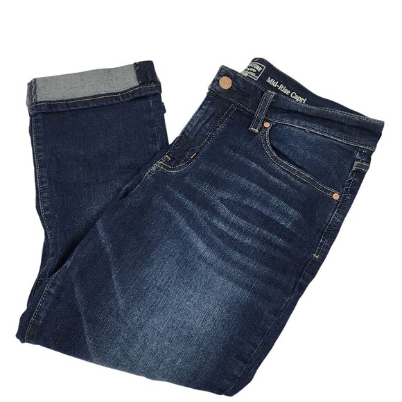 Levis Mid-Rise Capri Jeans Size 10 W30 Dark Wash Denim Cotton Casual - Picture 2 of 7